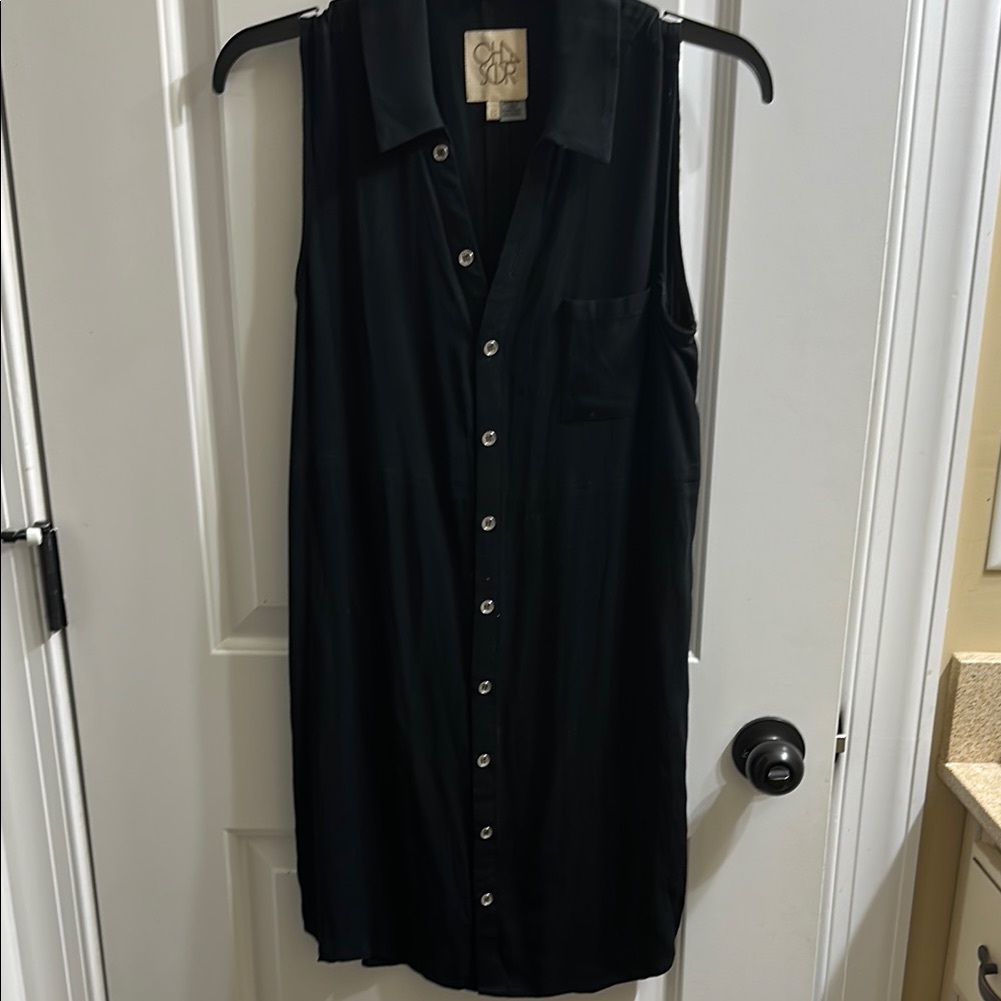 Chaser Black Sleeveless Shirttail Dress